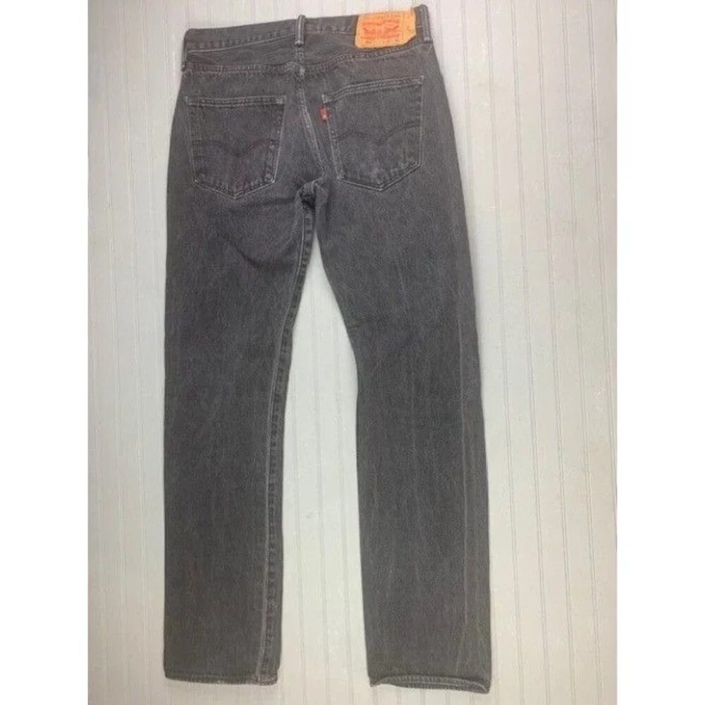 Levi 501 Mens Jeans Size 32x34 (Actual Inseam 33) Button Fly Black Straight